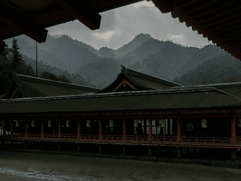 Temple in Old City Itsukushima, Japan