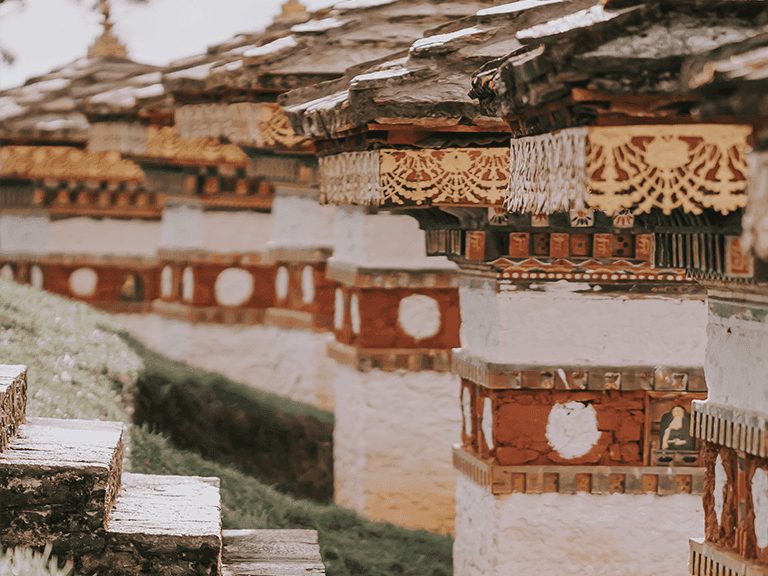 Prayer wheels in Bhutan