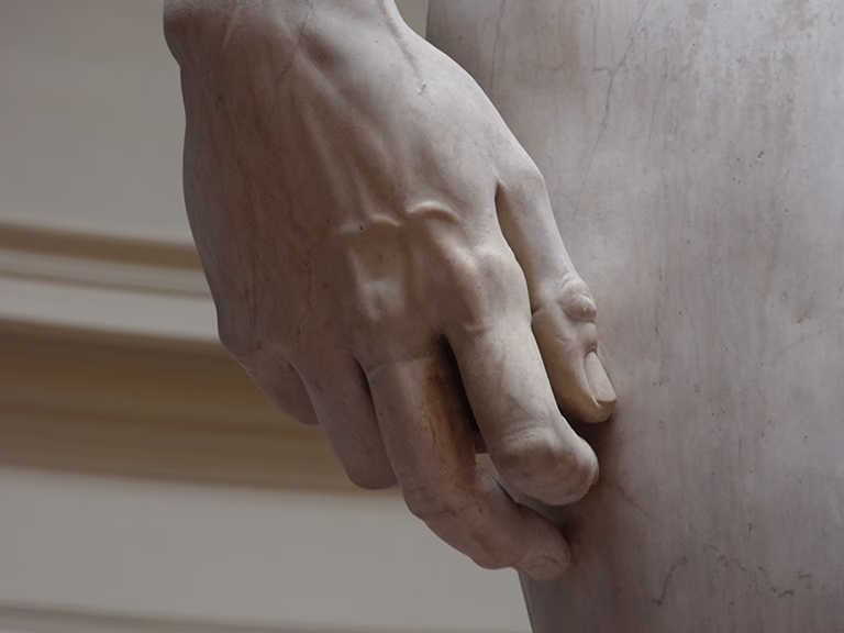 Michelangelo's David hand, Uffizi gallery