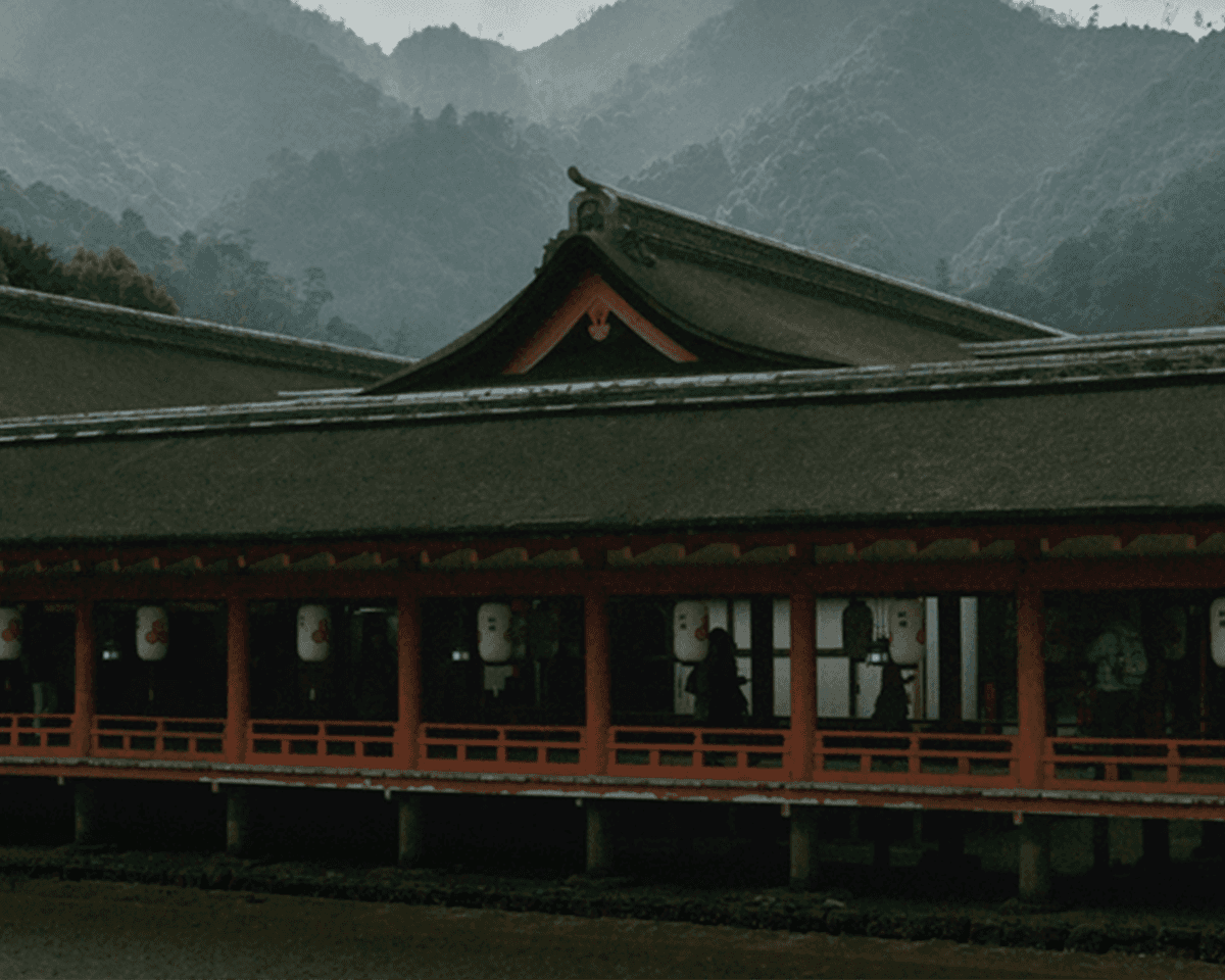 Temple in Old City Itsukushima, Japan