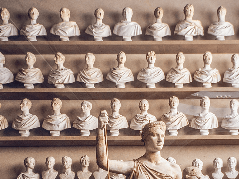 Statues in the Galleria dell'Academia, Florence, Italy